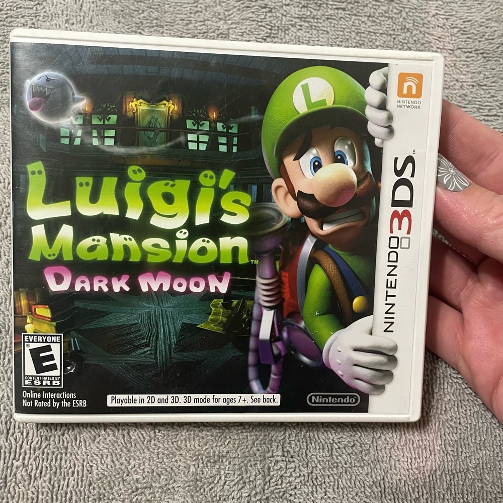 Nintendo Luigi's Mansion Dark Moon 3DS Game White Case Manual Included